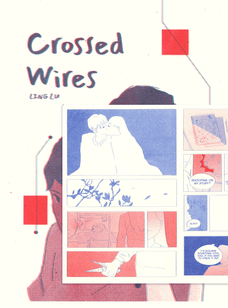 crossed wires risograph minicomic cover